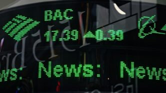 a close up of a clock with green numbers