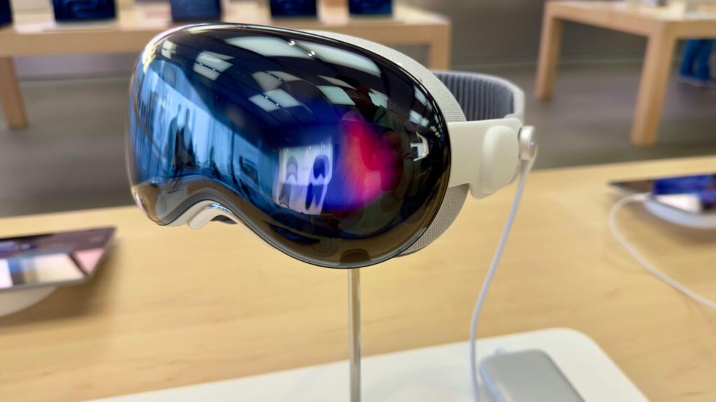 a pair of goggles sitting on top of a table