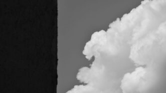 A black and white photo of clouds in the sky