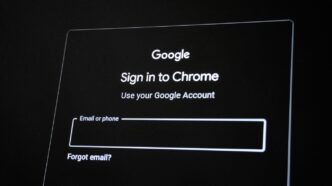 Google chrome sign-in screen with email field.