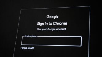 Google chrome sign-in screen with email field.