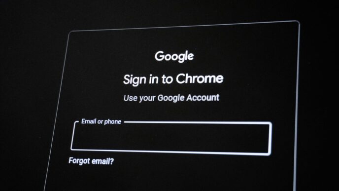 Google chrome sign-in screen with email field.