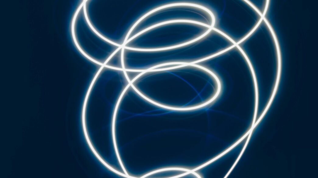 a cell phone with a light painting on it