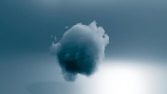 a large cloud is floating in the sky