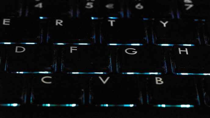 black backlit keyboard