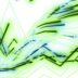 Abstract lines and graphs with glowing green and blue effects