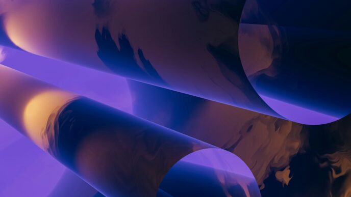 A close up of a blue and yellow object