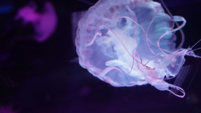 a close up of a jellyfish in a tank