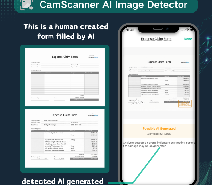 AI document scanner with built-in AI-generated image detection for fraud prevention