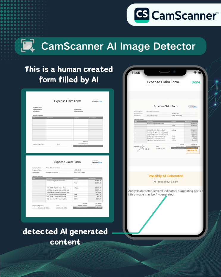 AI document scanner with built-in AI-generated image detection for fraud prevention