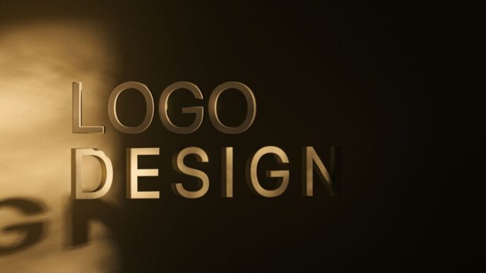 a black and white photo with the words logo design