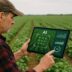 Farmer uses ai technology to monitor crops.