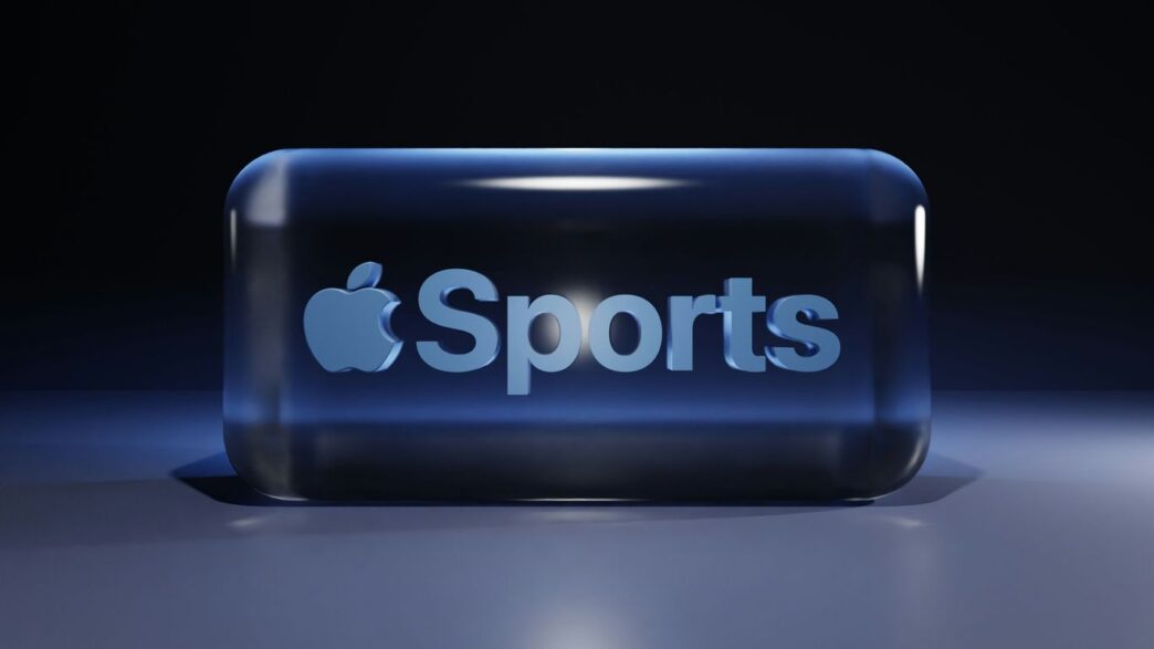 Apple sports logo on a transparent block.