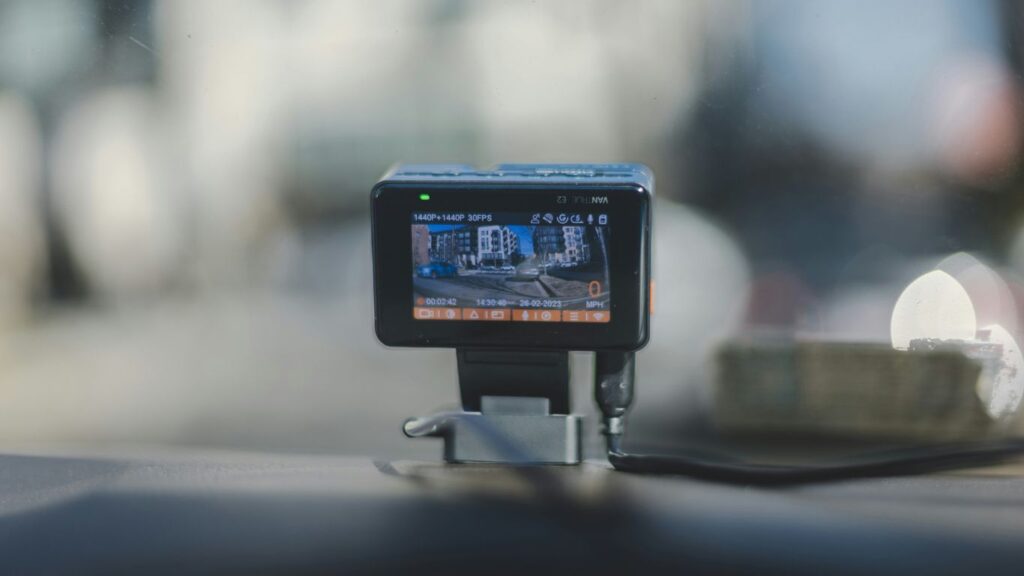 a close up of a gps device on a vehicle