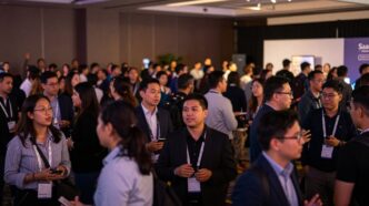 SaaStr Annual 2025 event with professionals networking.