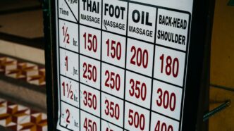 a sign that is on the side of a building