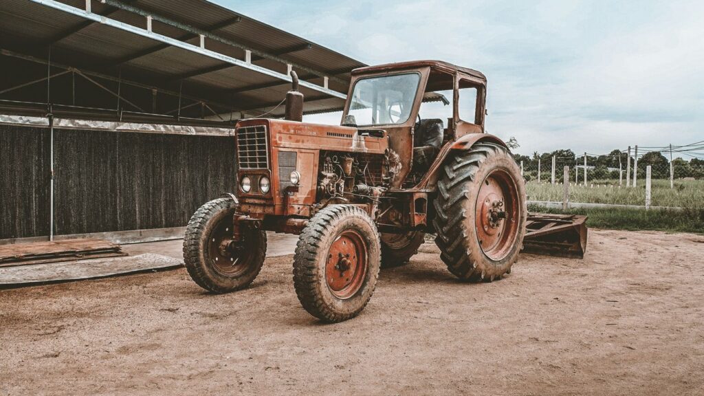 brown tractor