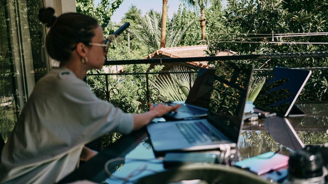 a person using a laptop