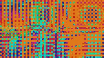 A multicolored pattern of squares and dots