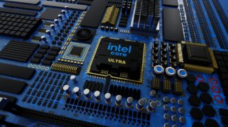 a close up of a computer board with many components