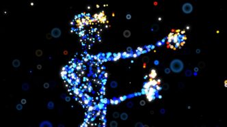 a blurry image of a baseball player swinging a bat