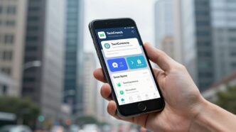 Smartphone displaying TechCrunch app