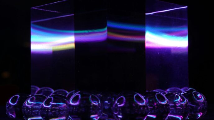 purple and blue lights on stage