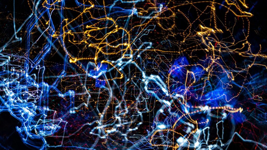 blue and red abstract painting