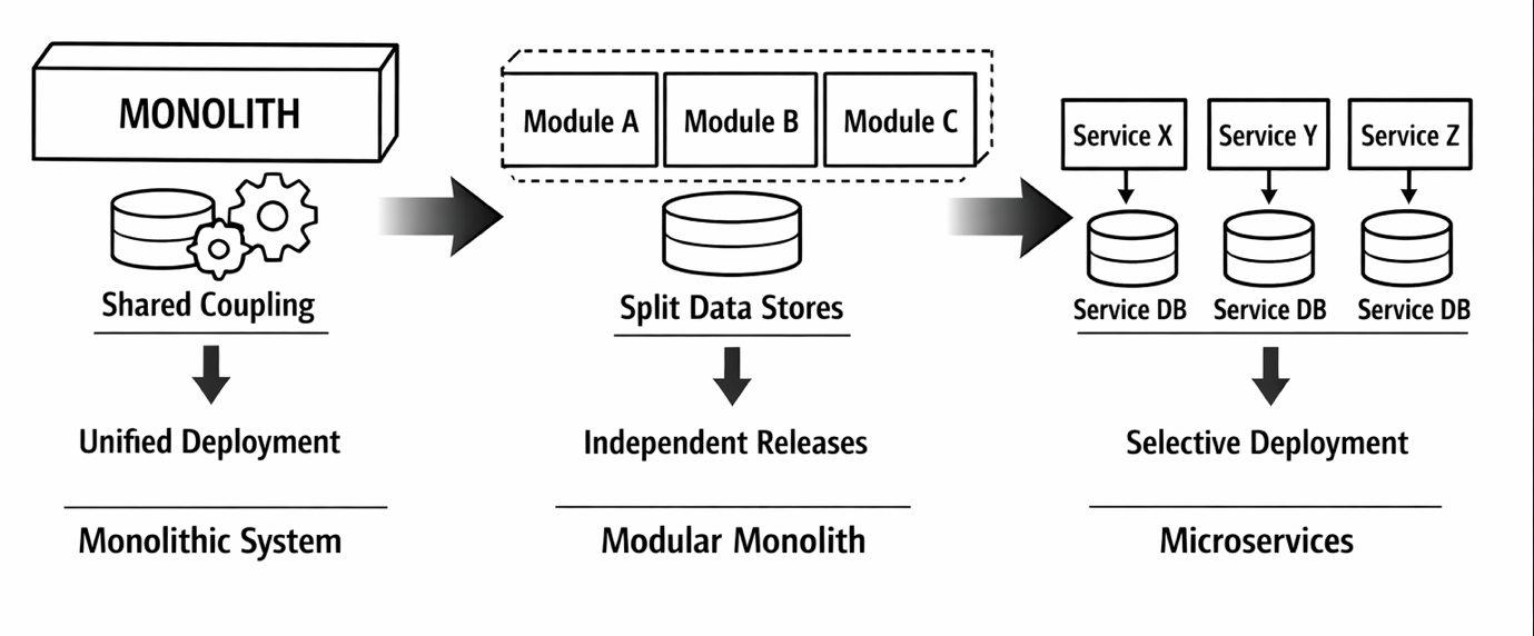 Monolithic Server Systems for a Phased Transition to Microservices