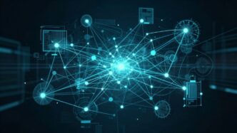 Interconnected digital components and data flows.