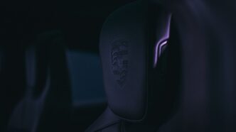 a close up of a steering wheel in a car