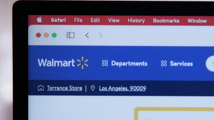 a computer screen with the walmart logo on it