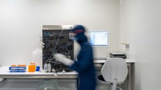 a person wearing a mask