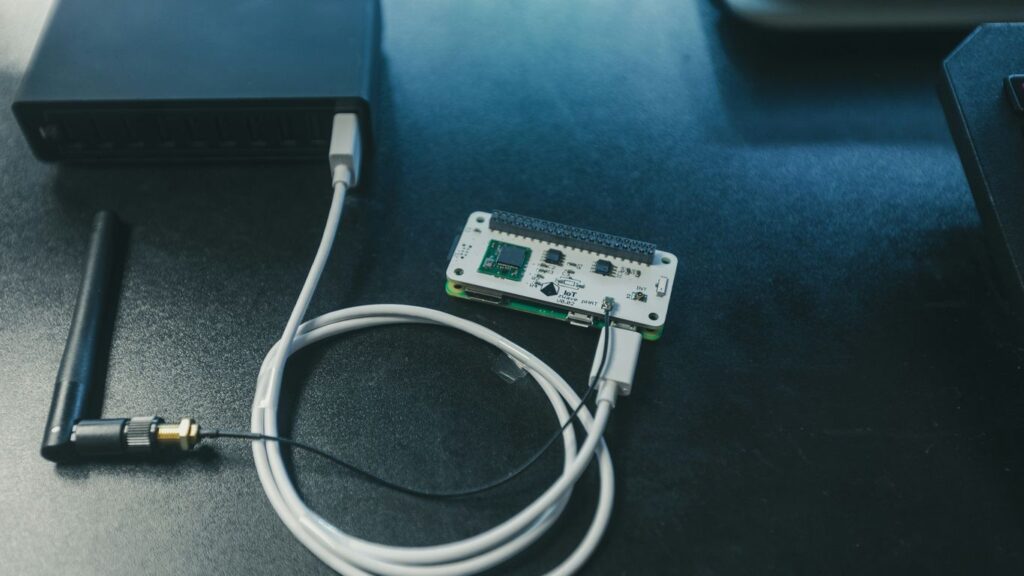 white and black electric device