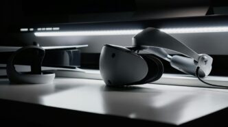 a pair of headphones sitting on top of a table