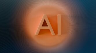 The letters ai glow with orange light.