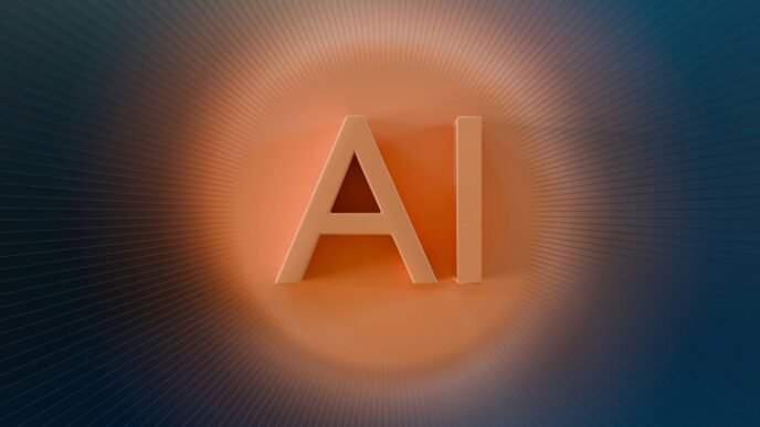 The letters ai glow with orange light.
