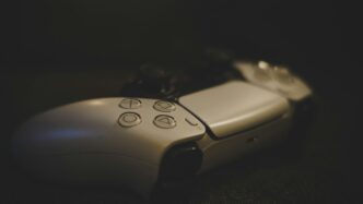 a close up of a video game controller