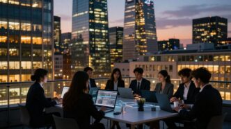 UK SaaS startups, cityscape, innovation, collaboration, technology