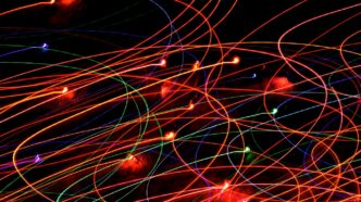 a bunch of lights that are in the dark