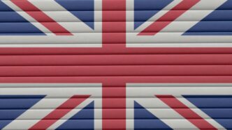the british flag is painted on a garage door