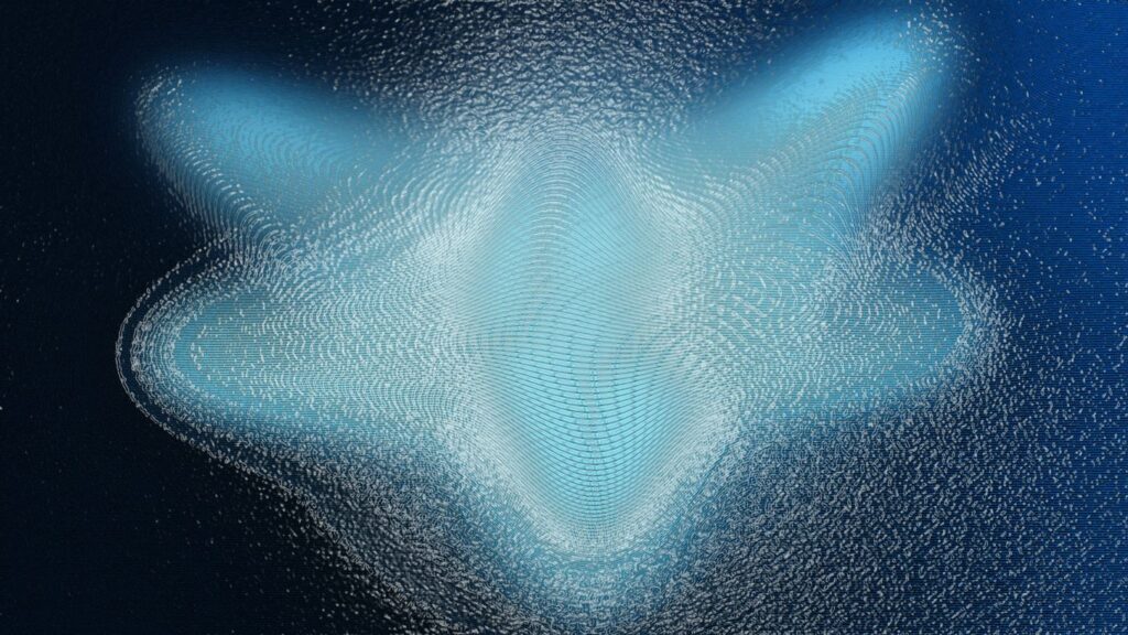 Abstract blue light shape with star-like points