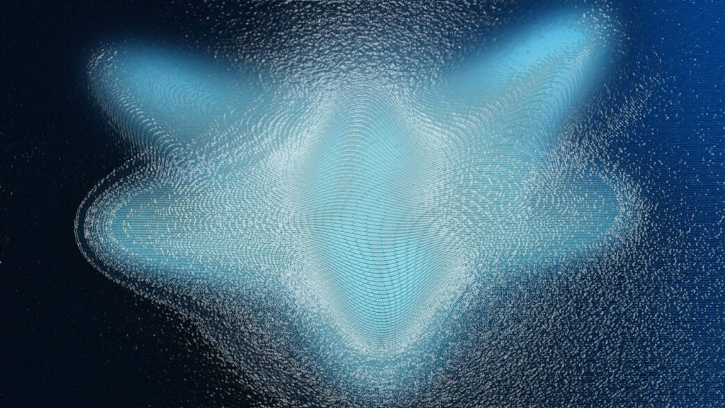 Abstract blue light shape with star-like points