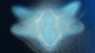 Abstract blue light shape with star-like points