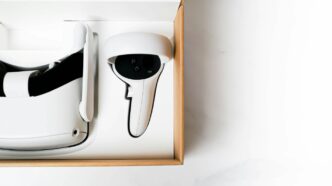 a white box with a white object in it