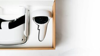 a white box with a white object in it