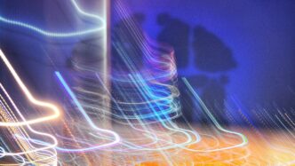 blue and white light streaks