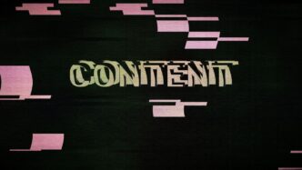 Distorted text that reads content on a dark background