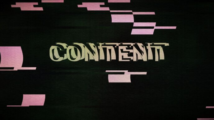 Distorted text that reads content on a dark background