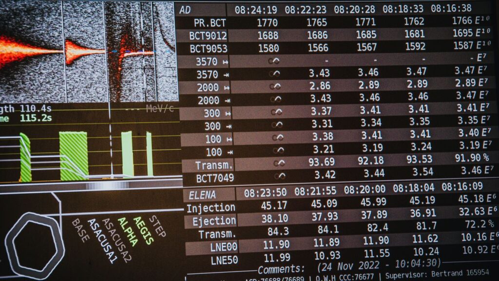a computer screen with a bunch of data on it
